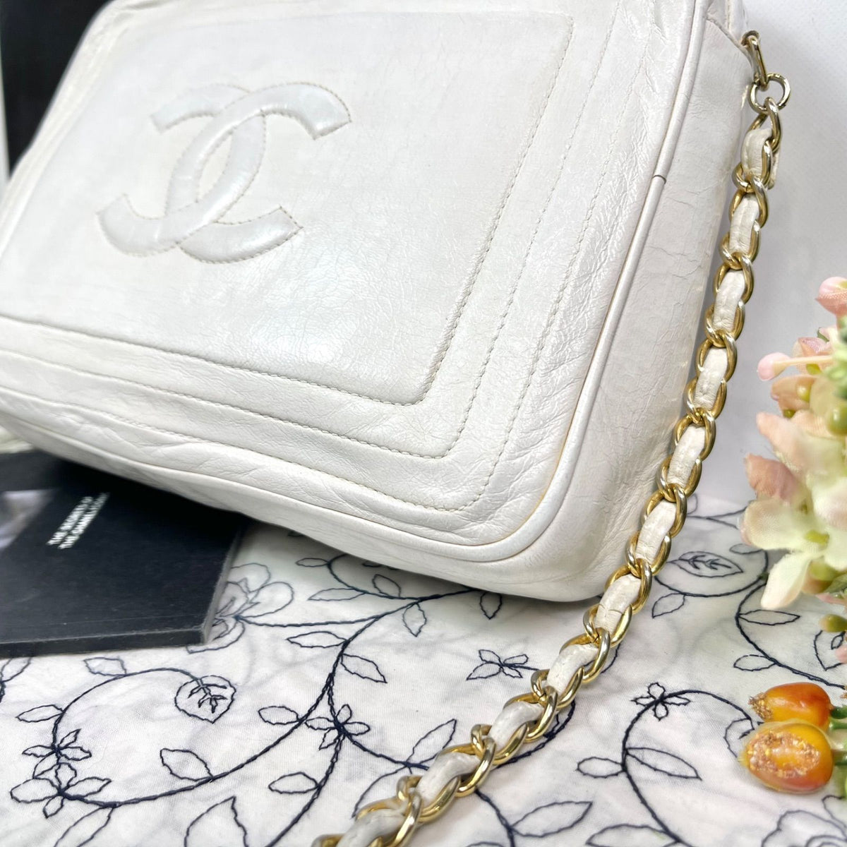 Chanel Camera Bag Jumbo CC Logo Fringe — view 6