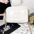 Chanel Camera Bag Jumbo CC Logo Fringe — view 3