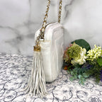 Chanel Camera Bag Jumbo CC Logo Fringe — view 7