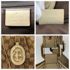 Gucci Sukey Beige Ivory Gold GG Canvas Leather Tote Bag — view 3