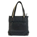 Gucci Sherry Line Black GG Canvas Leather Tote Bag