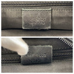 Gucci Sherry Line Black GG Canvas Leather Tote Bag — view 3