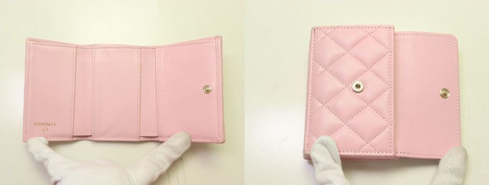 Chanel Quilted Caviar Leather Trifold Wallet — view 4