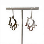 Dior D9 Logo Design Earrings Pierced Silver — view 3