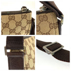 Gucci Beige Brown Silver GG Canvas Leather Shoulder Bag — view 5