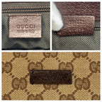 Gucci Beige Brown Silver GG Canvas Leather Shoulder Bag — view 3