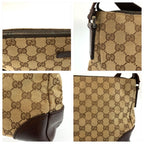 Gucci Beige Brown Silver GG Canvas Leather Shoulder Bag — view 6