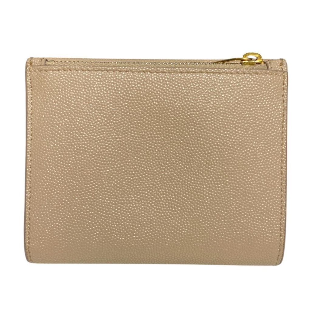Saint Laurent Wallet Uptown Compact Leather Beige — view 2