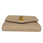 Saint Laurent Wallet Uptown Compact Leather Beige — view 6