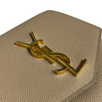 Saint Laurent Wallet Uptown Compact Leather Beige — view 7