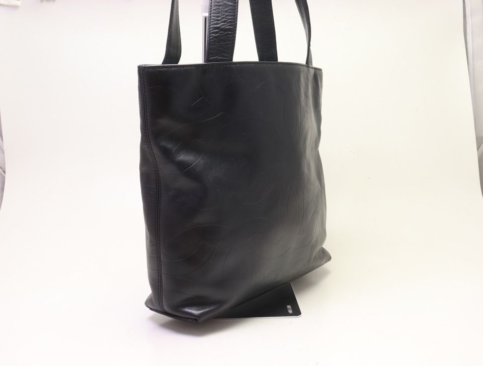 Chanel CC Logo Embossed Lambskin Tote Bag — view 4