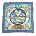 Hermes Scarf Carre 90 Vive le Vent Blow the Wind Blue Silk