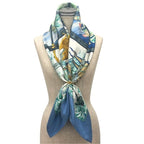 Hermes Scarf Carre 90 Vive le Vent Blow the Wind Blue Silk — view 2