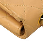 Chanel Shoulder Bag Quilted Lambskin Beige Gold — view 7