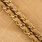 Chanel Shoulder Bag Quilted Lambskin Beige Gold — view 8