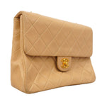Chanel Shoulder Bag Quilted Lambskin Beige Gold — view 2