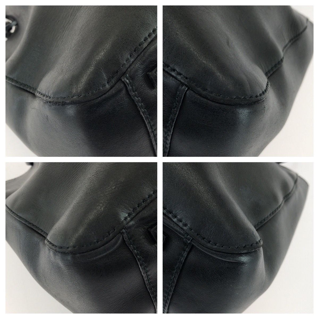 Gucci Black Silver Leather Tote Bag — view 3