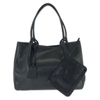 Gucci Black Silver Leather Tote Bag