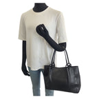 Gucci Black Silver Leather Tote Bag — view 7