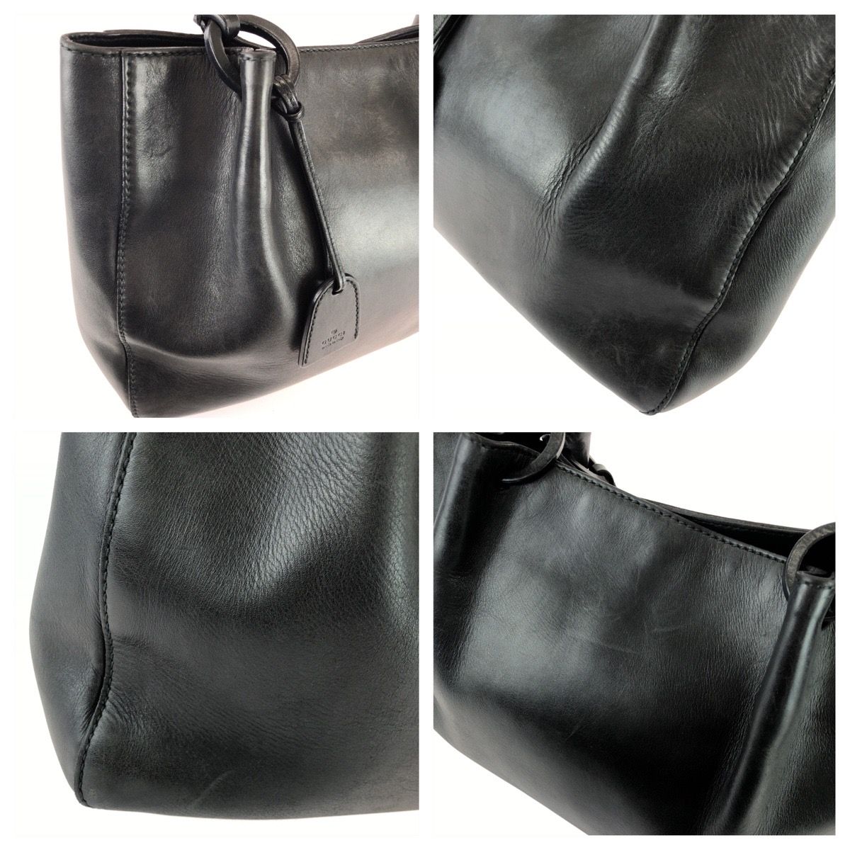 Gucci Black Silver Leather Tote Bag — view 5
