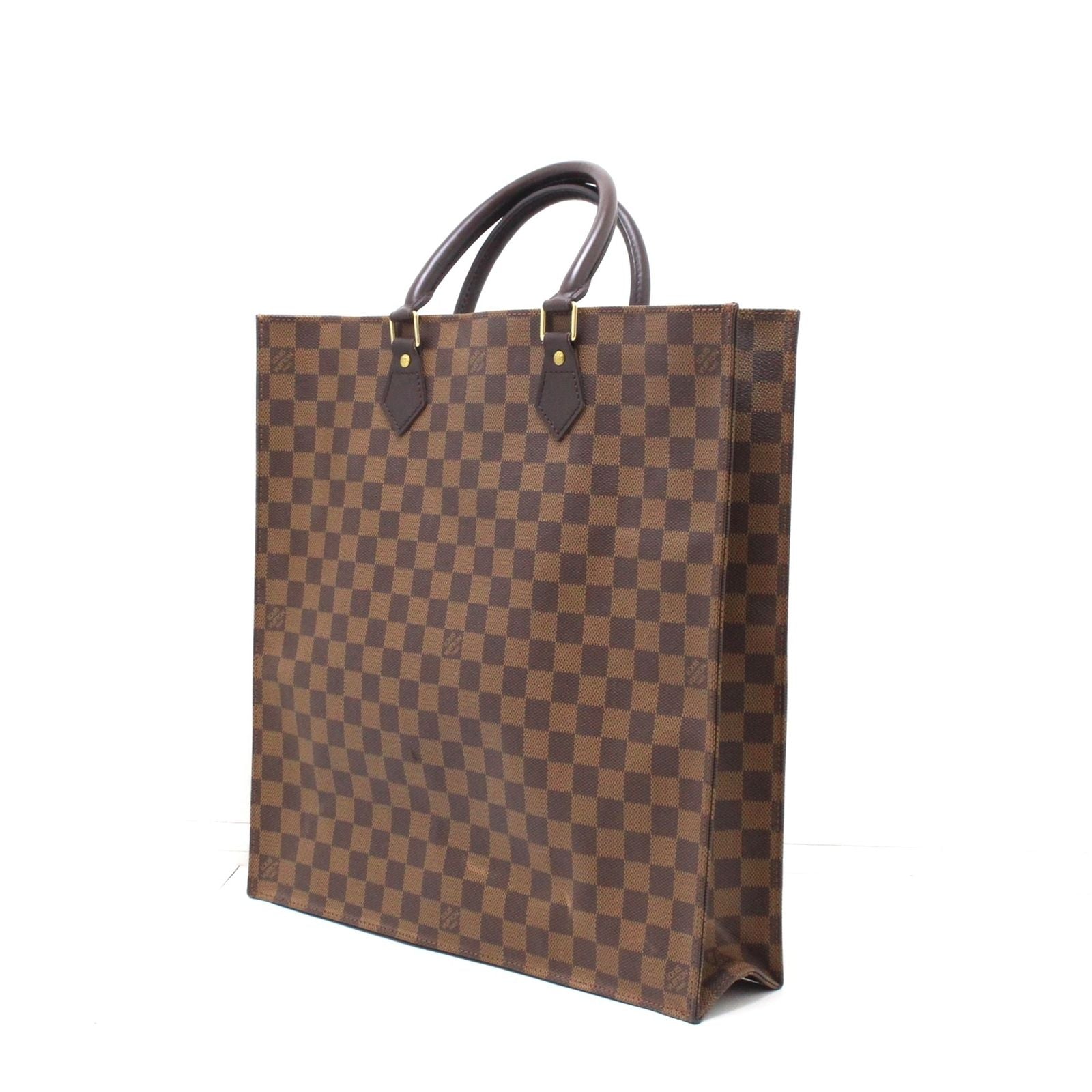 Louis Vuitton Sac Plat Damier Handbag Canvas Brown — view 2