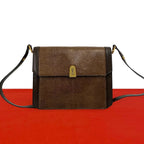 Saint Laurent Vintage YSL Logo Leather Shoulder Bag Pochette Brown