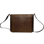 Saint Laurent Vintage YSL Logo Leather Shoulder Bag Pochette Brown — view 3