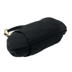 Prada Triangle Logo Tessuto Nylon Leather Shoulder Bag Black — view 7