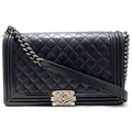 Chanel Large Chain Shoulder Bag Boy Lambskin