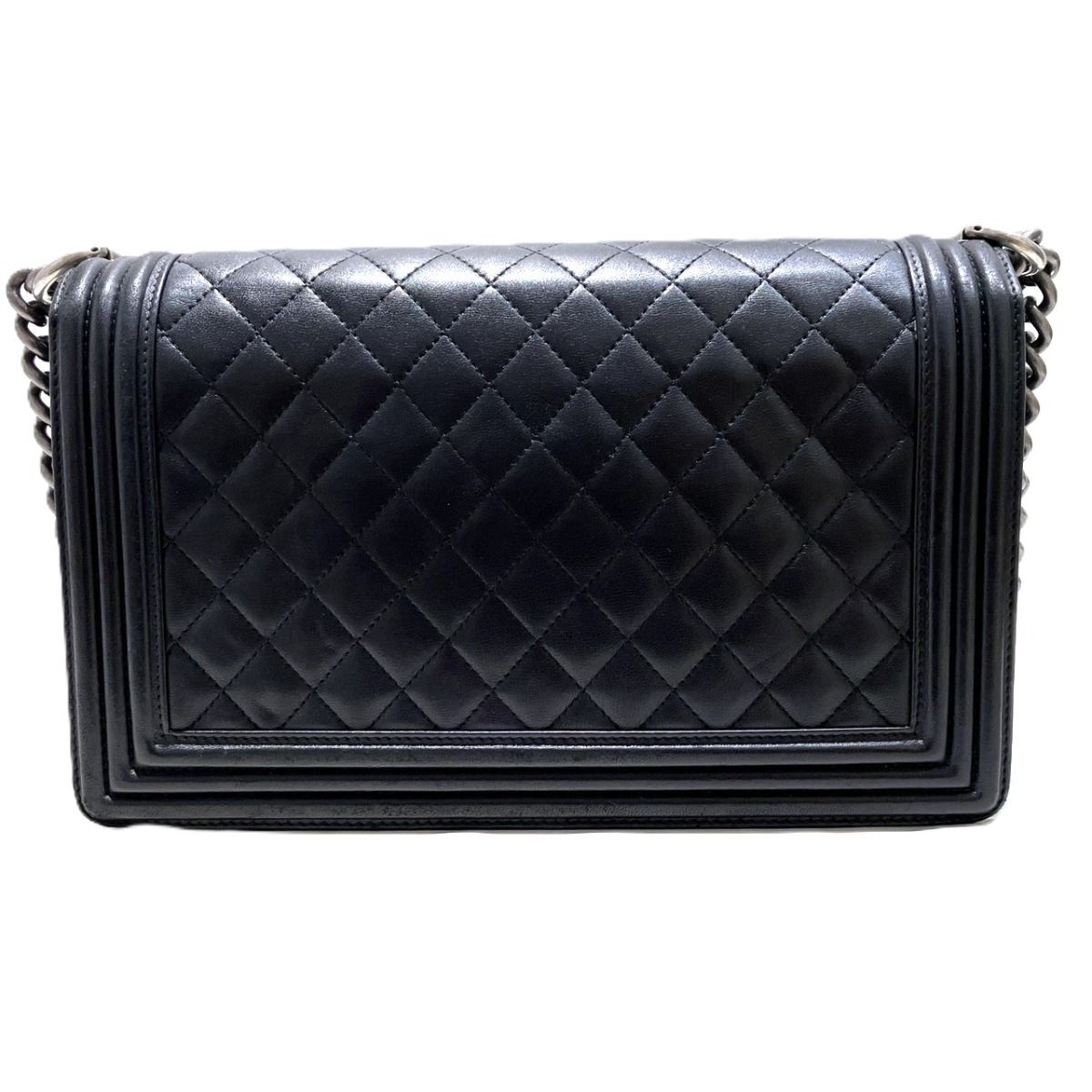 Chanel Large Chain Shoulder Bag Boy Lambskin — view 2