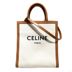 Celine Small Vertical Cabas Tote Bag Canvas Leather