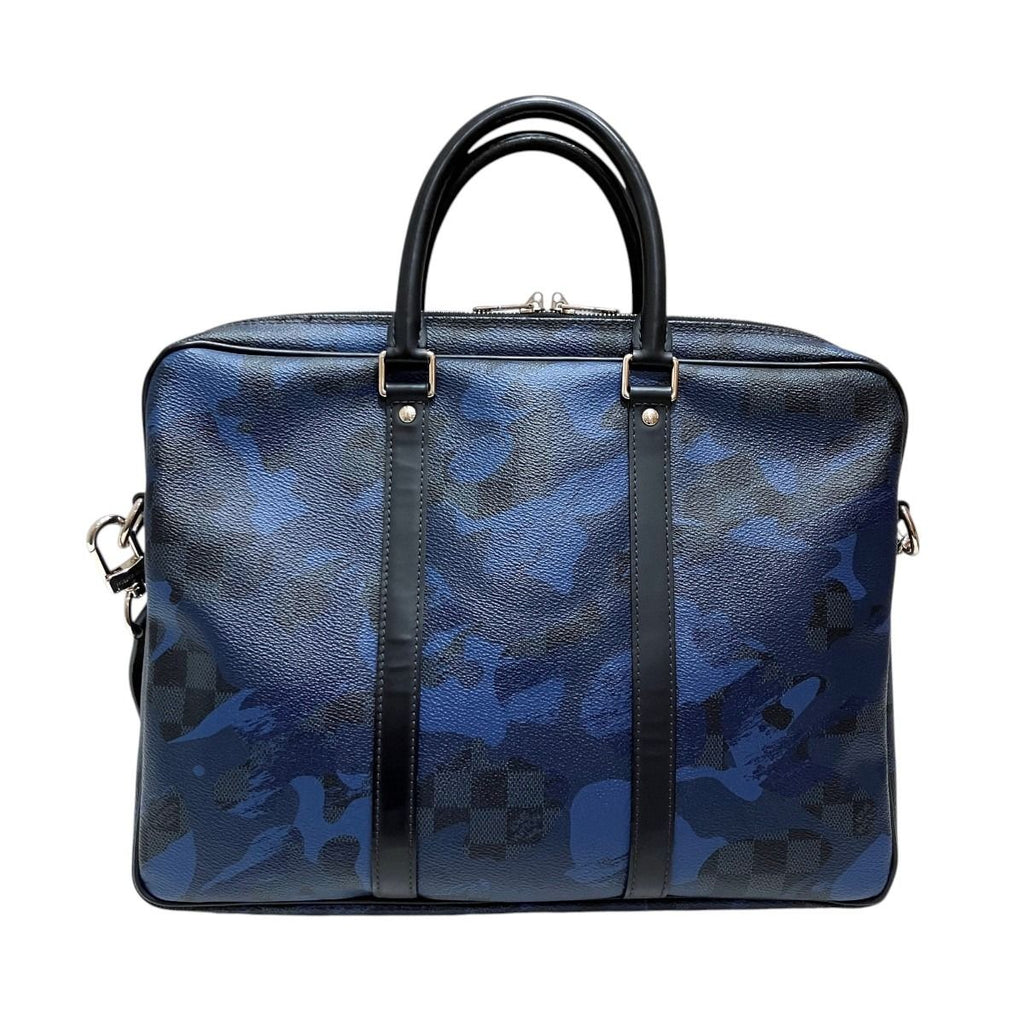 Louis Vuitton Porte Documents Voyage Damier Cobalt Business Bag Canvas Leather — view 2