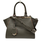 Fendi Handbag Leather Gray