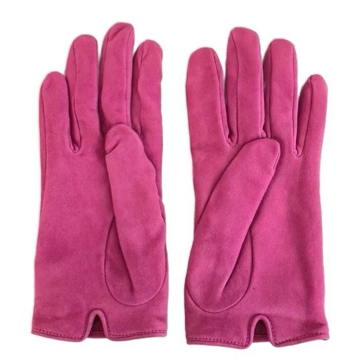 Gucci Gloves Suede Bee Ribbon S Pink — view 2
