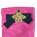 Gucci Gloves Suede Bee Ribbon S Pink — view 6