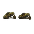 Celine Earrings Clip on Rhinestone Gold — view 3