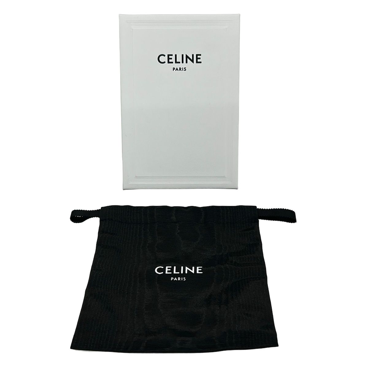 Celine Trifold Wallet Small Flap Triomphe Black Leather — view 6