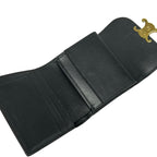 Celine Trifold Wallet Small Flap Triomphe Black Leather — view 3