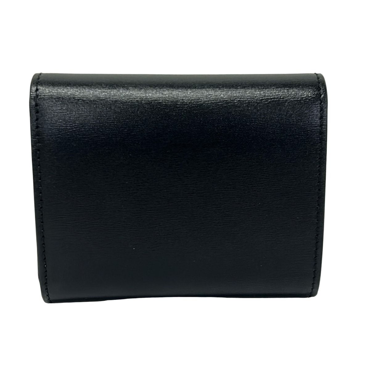 Celine Trifold Wallet Small Flap Triomphe Black Leather — view 2