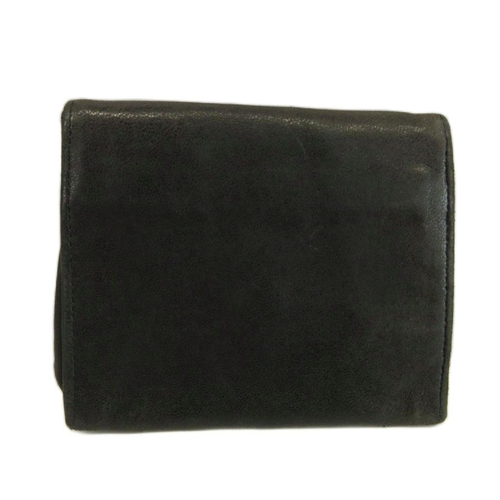 Chanel Vintage Coin Purse Bifold Leather CC Logo Stitch Black — view 2