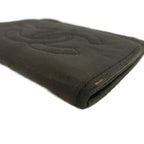 Chanel Vintage Coin Purse Bifold Leather CC Logo Stitch Black — view 8