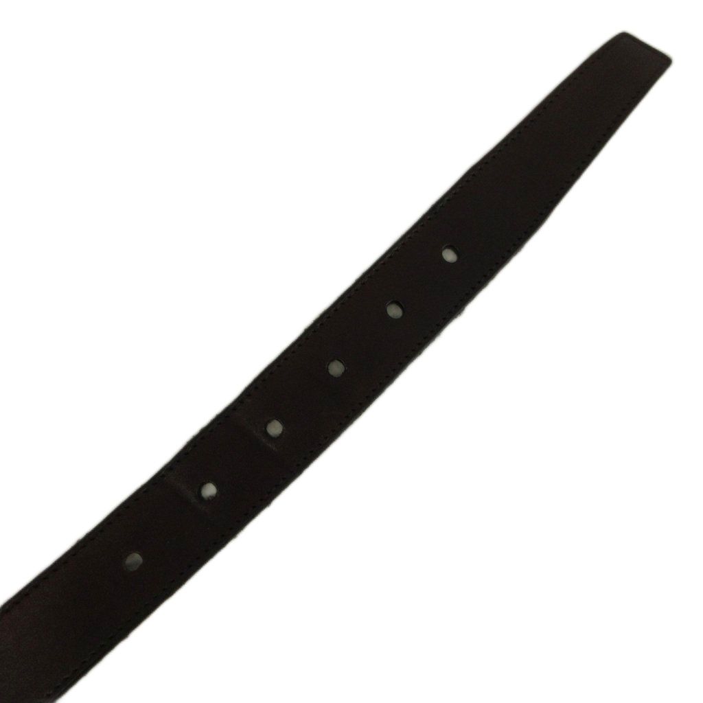 Saint Laurent Paris Double Buckle Leather Belt Cowhide Logo Gold Brown — view 6