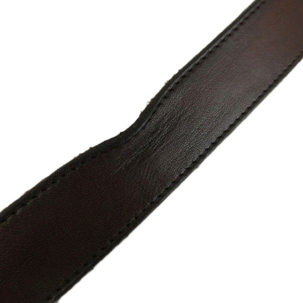 Saint Laurent Paris Double Buckle Leather Belt Cowhide Logo Gold Brown — view 7