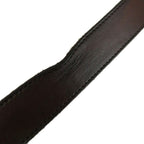 Saint Laurent Paris Double Buckle Leather Belt Cowhide Logo Gold Brown — view 7