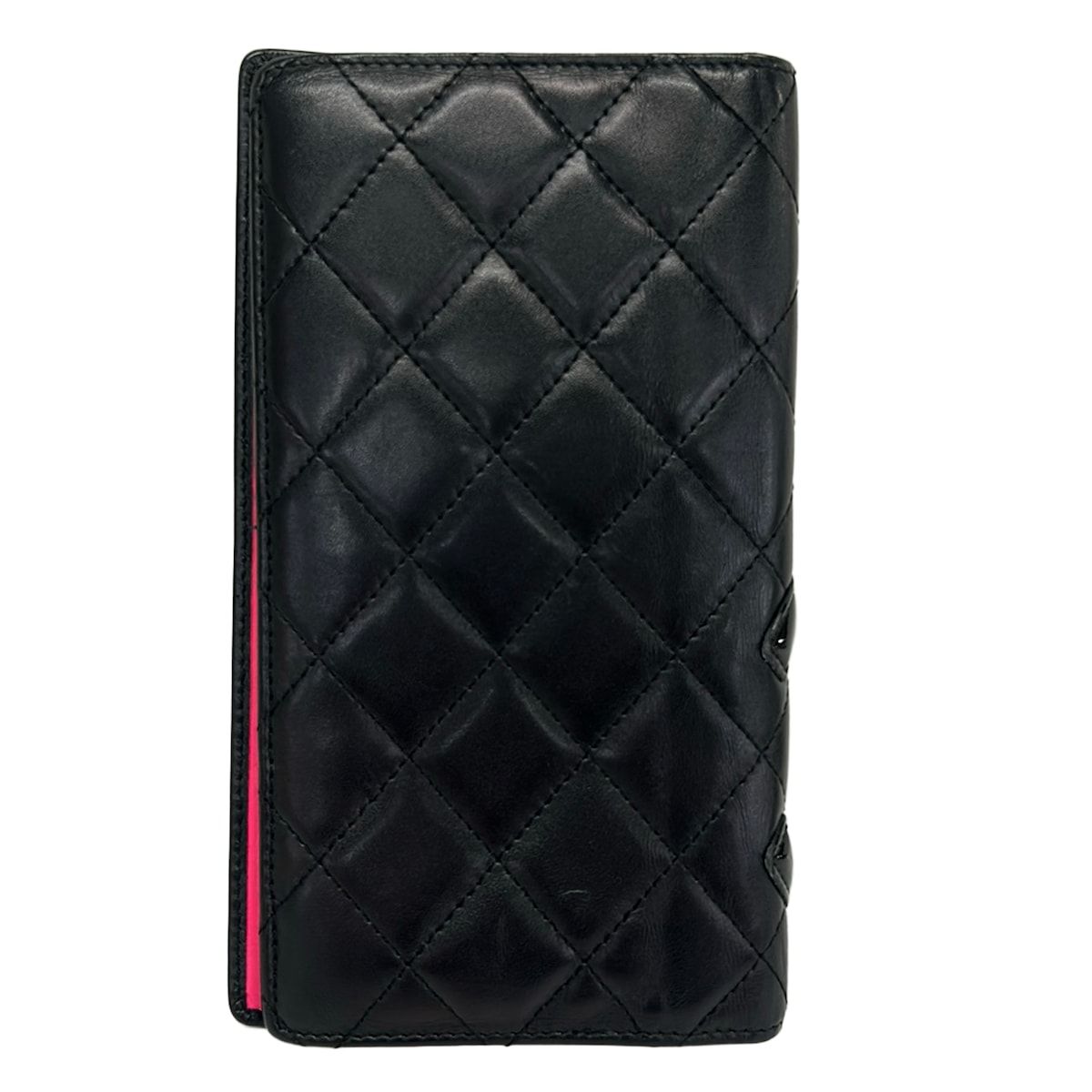 Chanel Wallet Cambon Line Black Pink CC Logo Leather — view 2