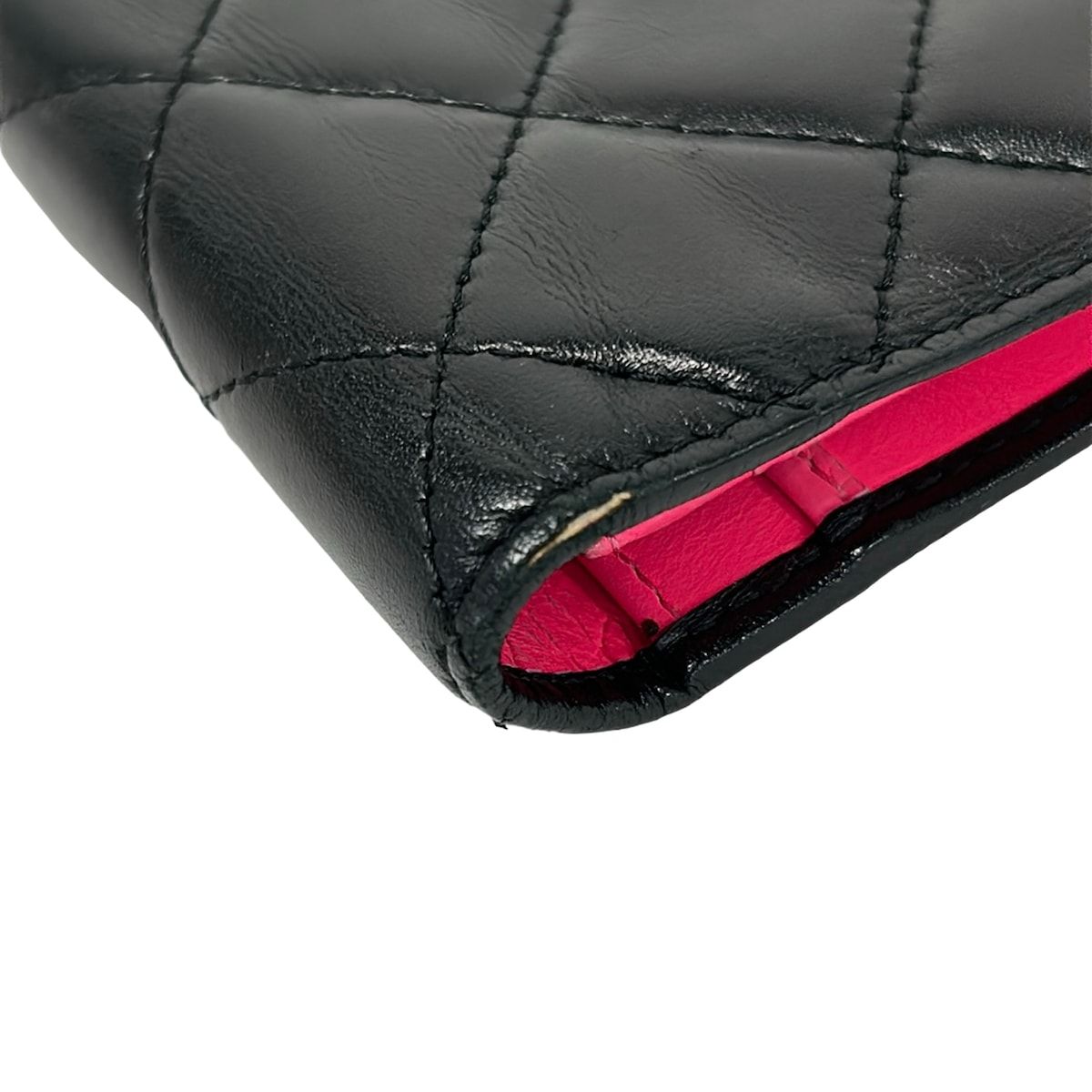 Chanel Wallet Cambon Line Black Pink CC Logo Leather — view 7