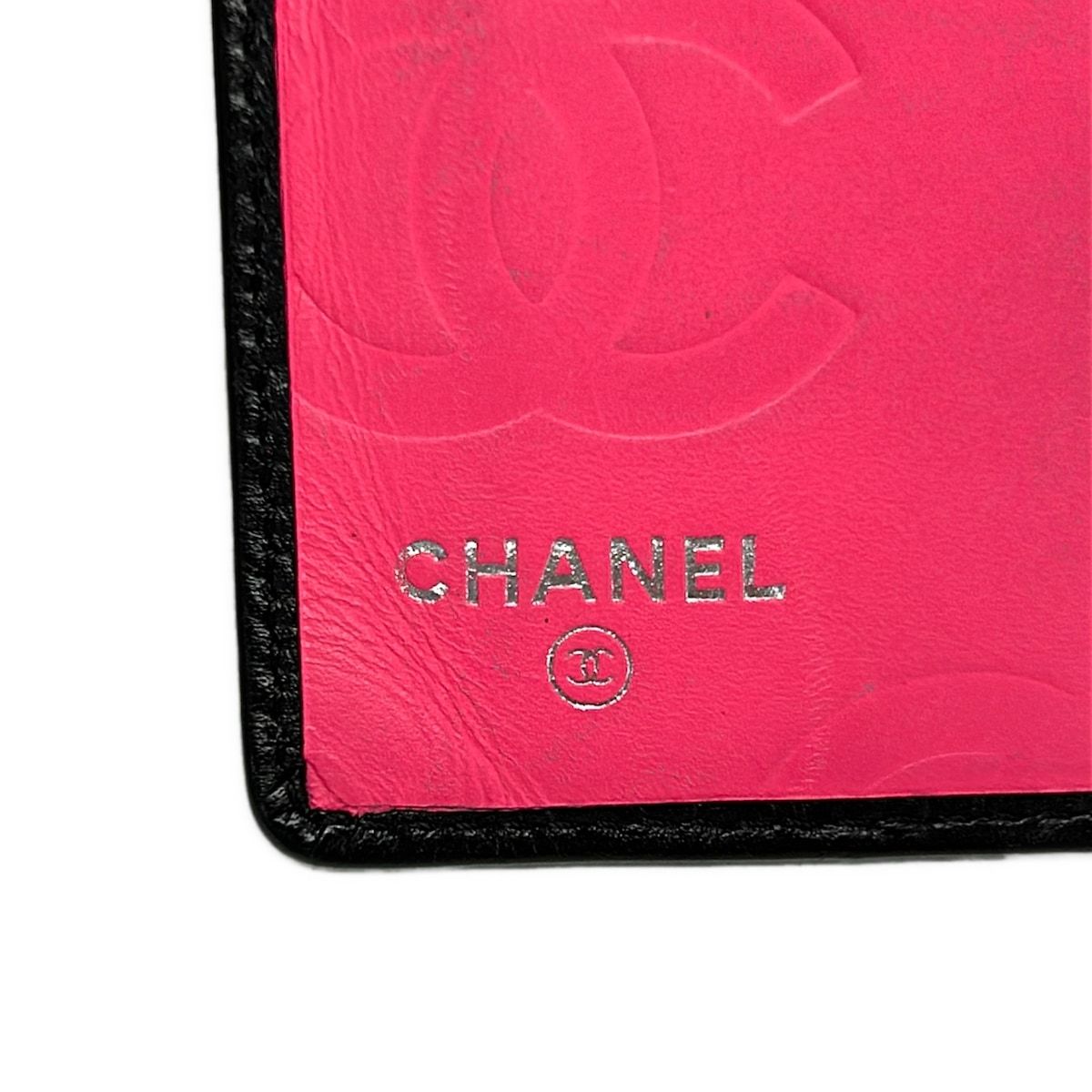 Chanel Wallet Cambon Line Black Pink CC Logo Leather — view 6