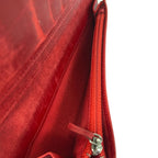 Chanel Wallet Quilted Red Silver Bifold Lambskin — view 4