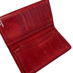 Chanel Wallet Quilted Red Silver Bifold Lambskin — view 3