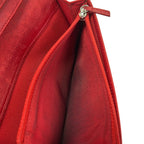 Chanel Wallet Quilted Red Silver Bifold Lambskin — view 5